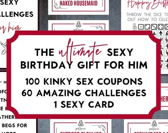 Sexy Gift for Him, Sexy Boyfriend Gift for Birthday with Sex Games, Sex Coupons and Sex Dice, Sexy Husband Gift, Sexy Birthday Card