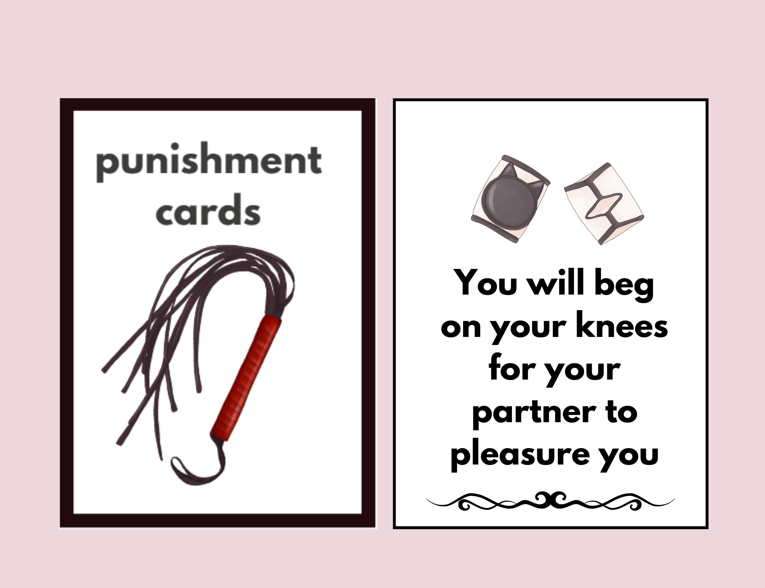 BDSM Game, Punishment Cards, Printable Sex Game, BDSM Punishments, Kink
