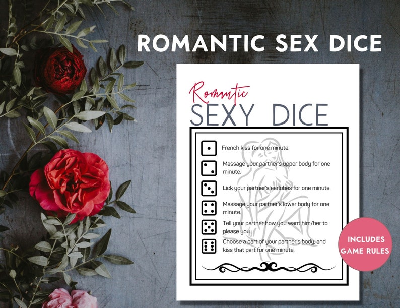 Romantic Sex Dice Printable Sexy Dice - Etsy