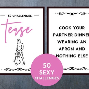 Regalo sexy de San Valentín: juegos sexuales, 50 retos de seducción, juego sexual romántico imprimible para parejas, juego para parejas imagen 2