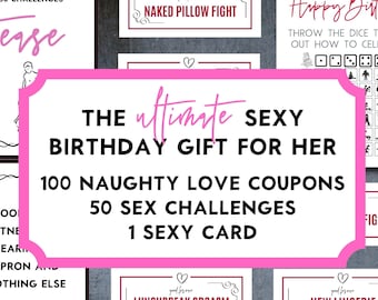 Sexy Gift for Her, Sexy Birthday Gift, Sexy Gift for Girlfriend with Sex Games, Sex Coupons and Sex Dice, Sexy Wife Gift for Birthday