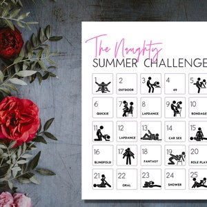 Sexy Advent Calendar for Couples, Summer Sex Challenge, Printable Sex Game
