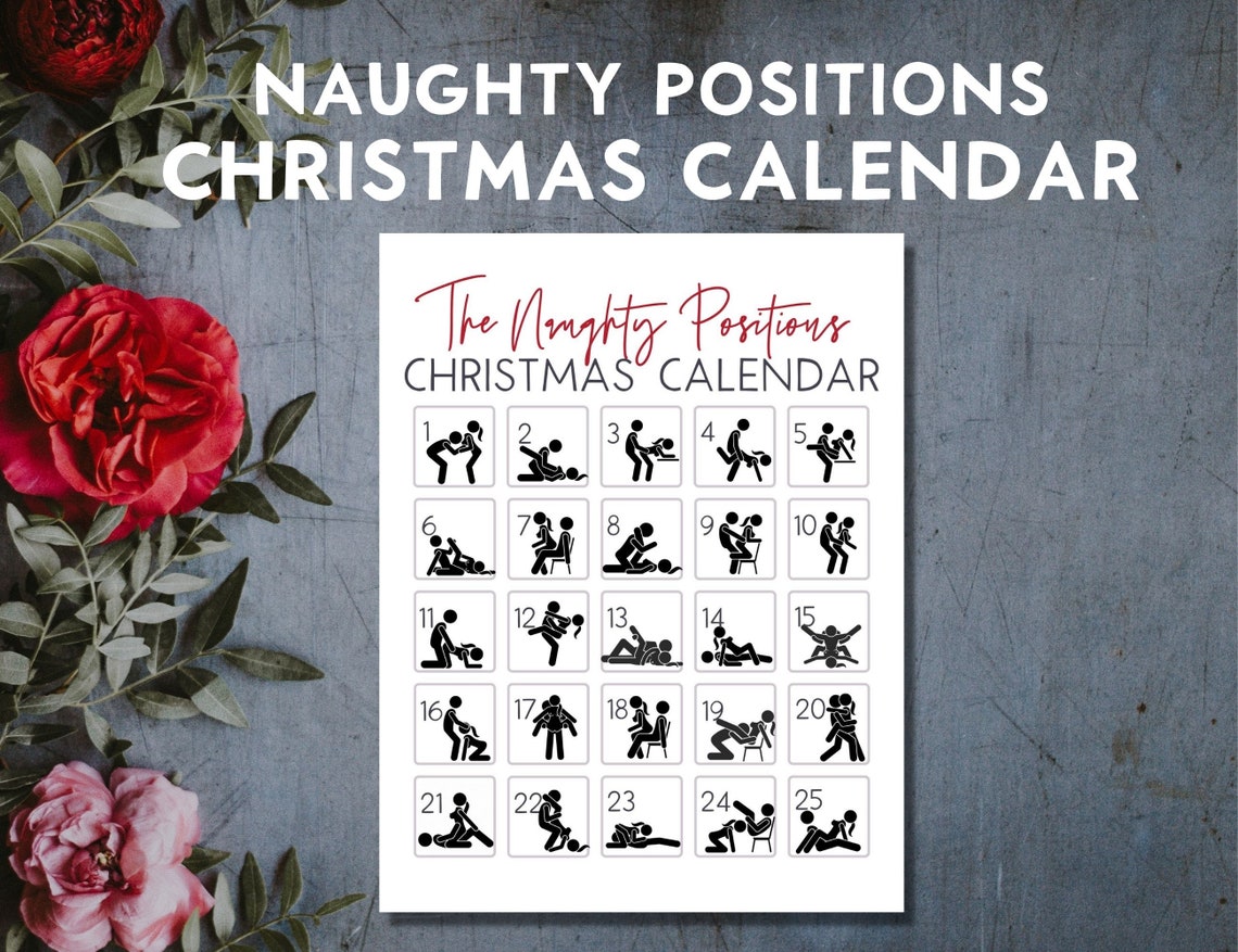 Naughty Positions Advent Calendar, Adult Advent Calendar, Printable Sex