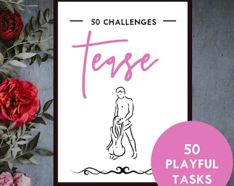 Sexy Valentine Gift - Sex Games, 50 Sex Tease Challenges, Romantic Printable Sex Game for Couples, Couples Game