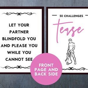 Regalo sexy de San Valentín: juegos sexuales, 50 retos de seducción, juego sexual romántico imprimible para parejas, juego para parejas imagen 5