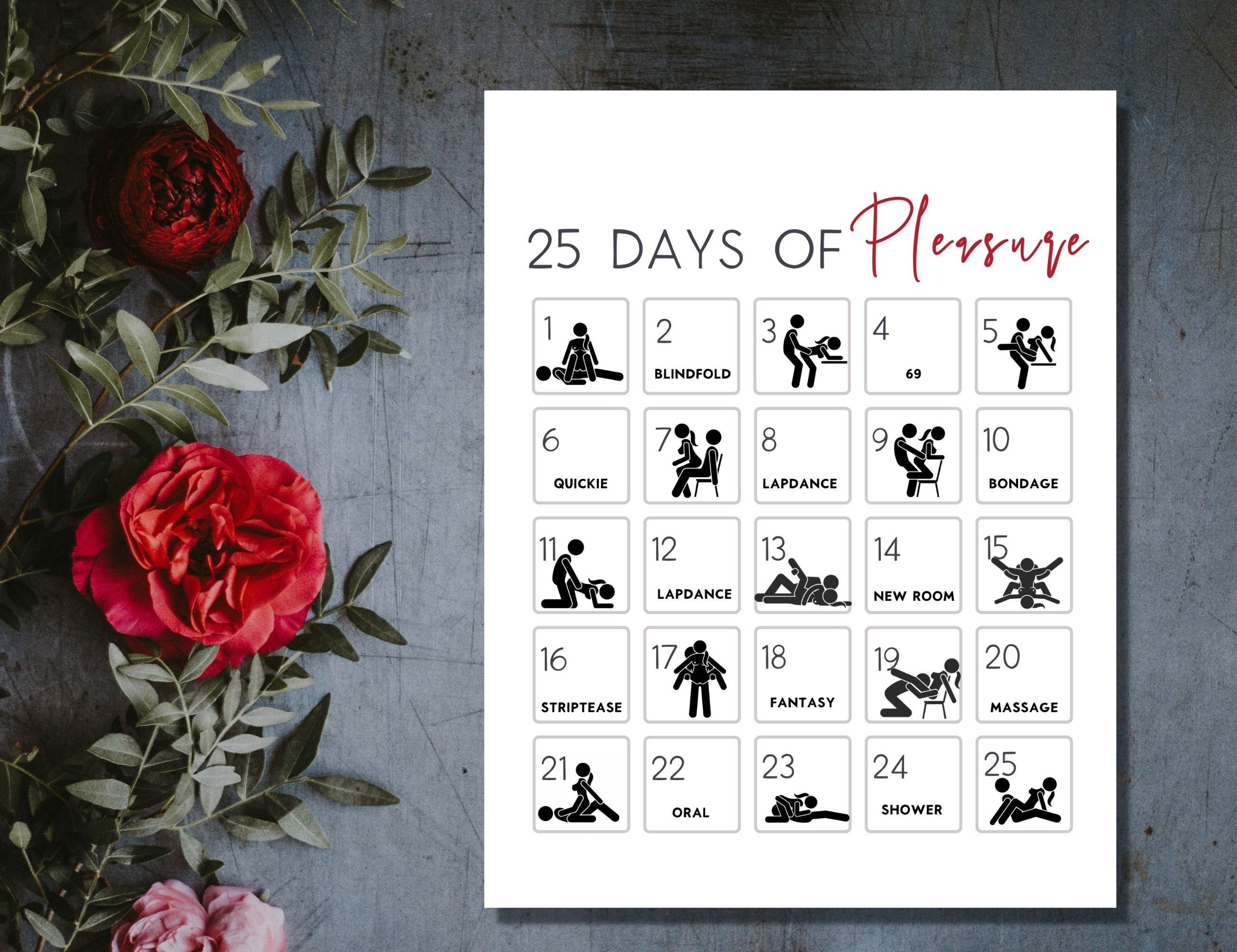 Sexy Advent Calendar For Couples Sex Challenge Printable Sex Etsy Australia