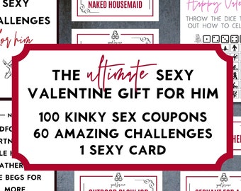 Sexy Gift for Him, Sexy Boyfriend Gift for Valentine with Sex Games, Sex Coupons and Sex Dice, Sexy Husband Gift, Naughty Valentine