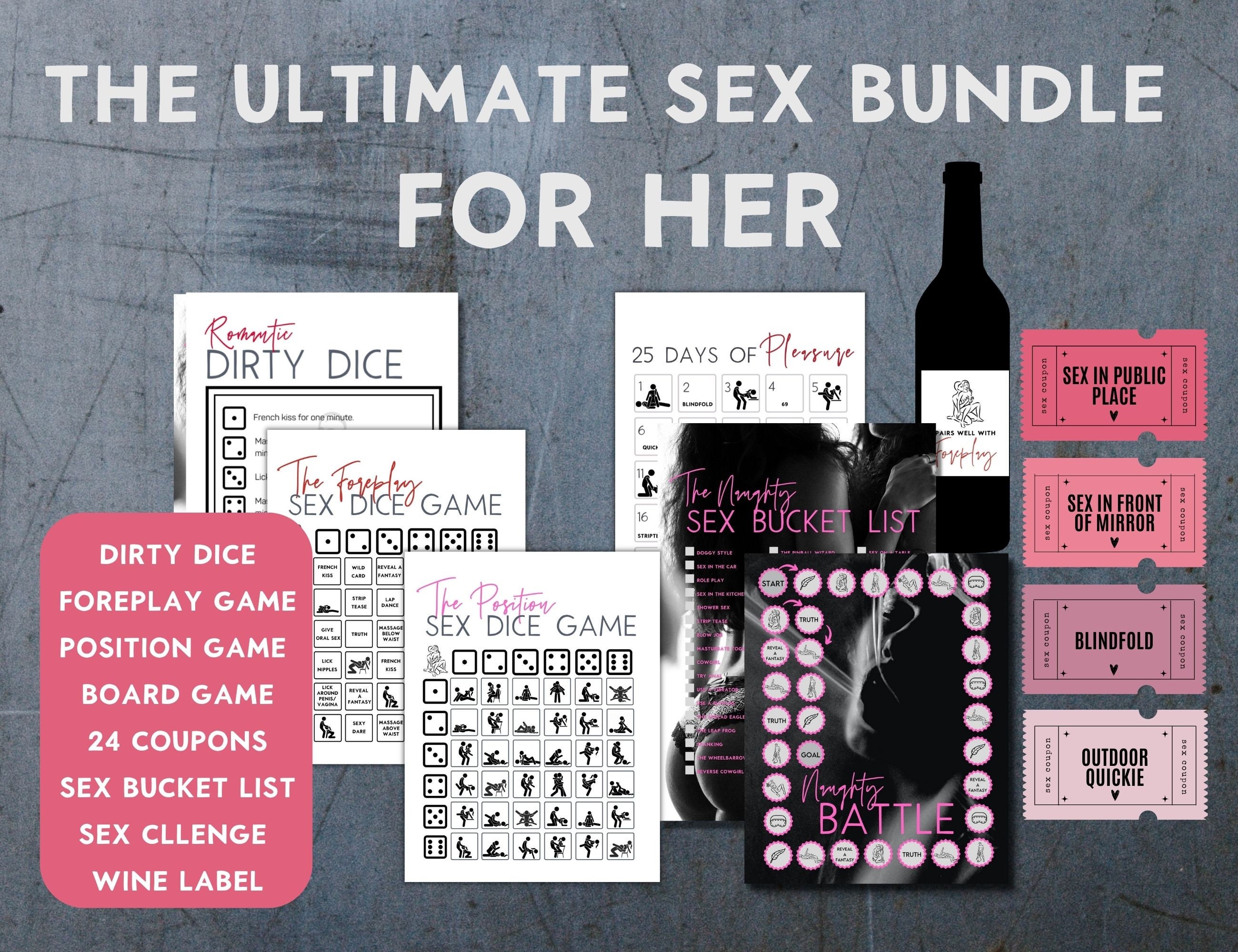 Sexy Gift for Her - the Ultimate Sex Bundle, With Sex Dice, Sex