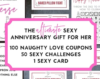 Sexy Gift for Her, Sexy Anniversary Gift, Sexy Gift for Girlfriend with Sex Games, Sex Coupons and Sex Dice, Sexy Wife Gift at Anniversary