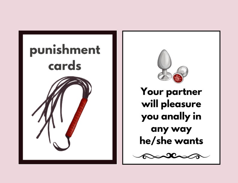 BDSM game, Punishment cards, Printable Sex Game, BDSM punishments, Kink List, Kinky Game, Femdom, Sexy Leashes for Punishments, BDSM games image 5