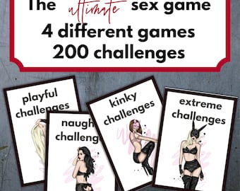 4  Sex Games, Valentine & Anniversary Gift, 200 Sex Challenges, Couples Game in 4 levels from Playful to Extreme