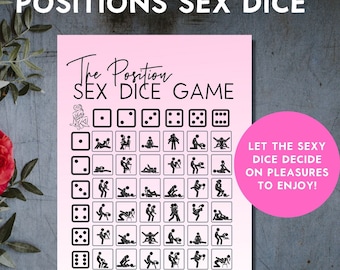 Sex Dice with Sex Positions, Printable Sex Game, Sexy Gift for Her in a Date Night Box, SexyToy for Couples