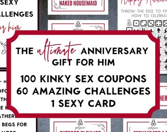 Sexy Gift for Him, Sexy Boyfriend Gift for Anniversary with Sex Games, Sex Coupons and Sex Dice, Sexy Husband Gift, Anniversary Gift