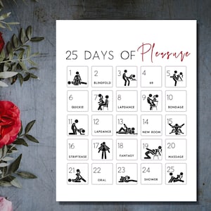 Calendario de adviento sexy para parejas, desafío sexual, juego sexual imprimible