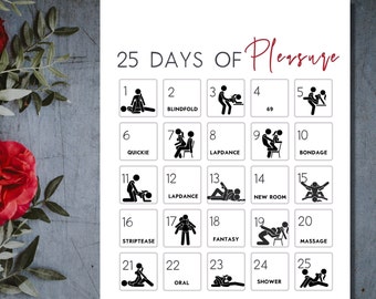 Sexy Advent Calendar for Couples, Sex Challenge, Printable Sex Game