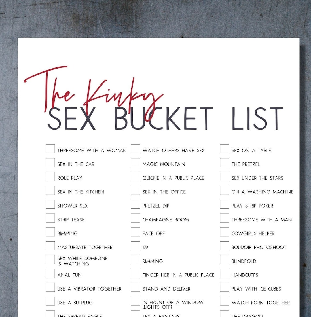 Naughty Valentine: Kinky Sex Bucket List, Sex Challenge, Printable