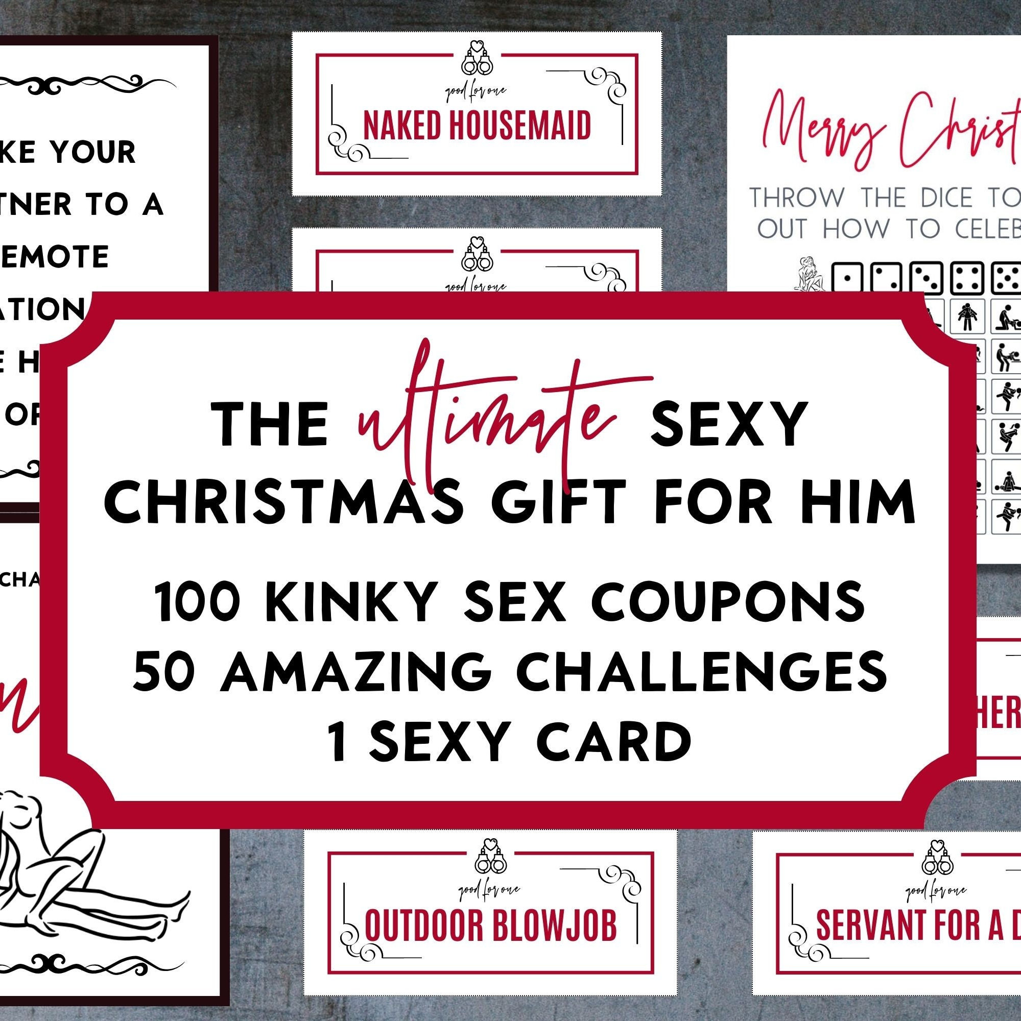 Sexy Gift for Him, Sexy Boyfriend Gift for Christmas With Sex Games, Sex Coupons and Sex Dice