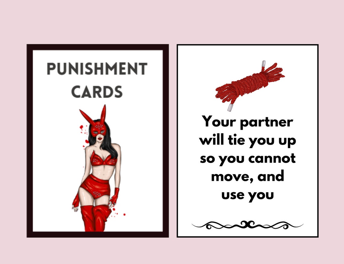 BDSM Game, Punishment Cards, Printable Sex Game, BDSM Punishments, Kink