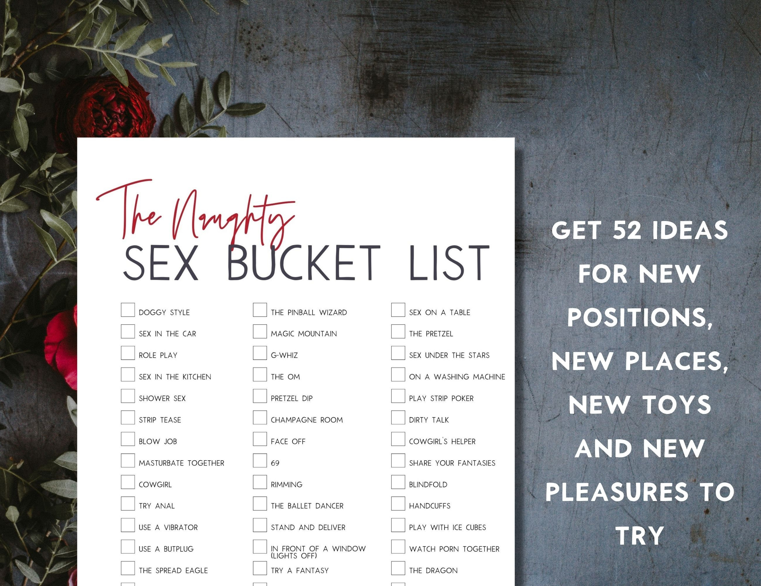 Sex Bucket List, Sex Challenge, Printable Sex Game - Etsy