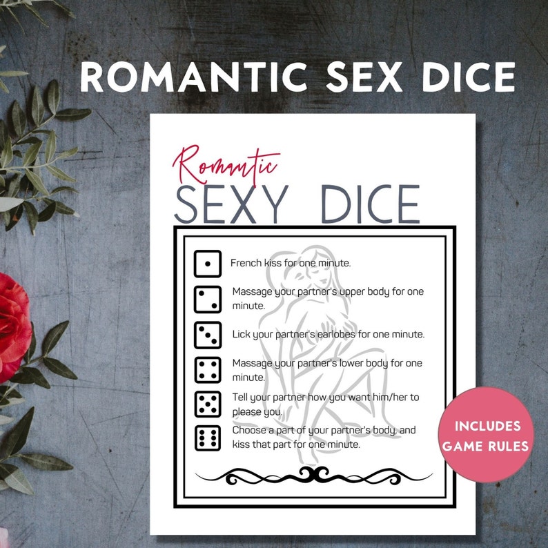 Romantic Sex Dice, Printable Sexy Dice - Etsy