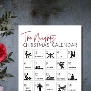 Sexy Adventskalender für Paare, Sex Challenge, druckbares Sexspiel