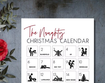 Sexy Advent Calendar for Couples, Sex Challenge, Printable Sex Game