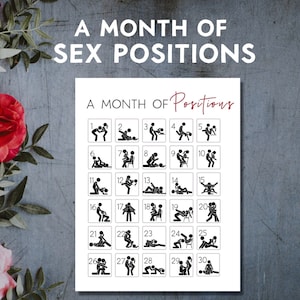 30 Sex Positions, Sex Challenge, Sex Calendar, Month of Sex Positions, Printable Sex Game