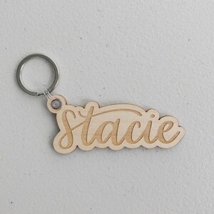 CUSTOM Wooden Name Keychain