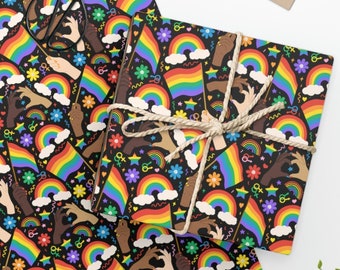 Pride Flag | Rainbow Wrapping Paper | Pride Gift Wrap | LGBTQ Gift Wrapping | Wedding Gift Wrap | Cute Gift Wrap | Coming Out Gift