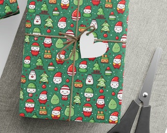 Cute Kawaii Wrapping Paper | Christmas Gift Paper | Unique Wrapping Paper | Holiday Gift Wrapping | Novelty Gift Wrap | Winter Gift Paper