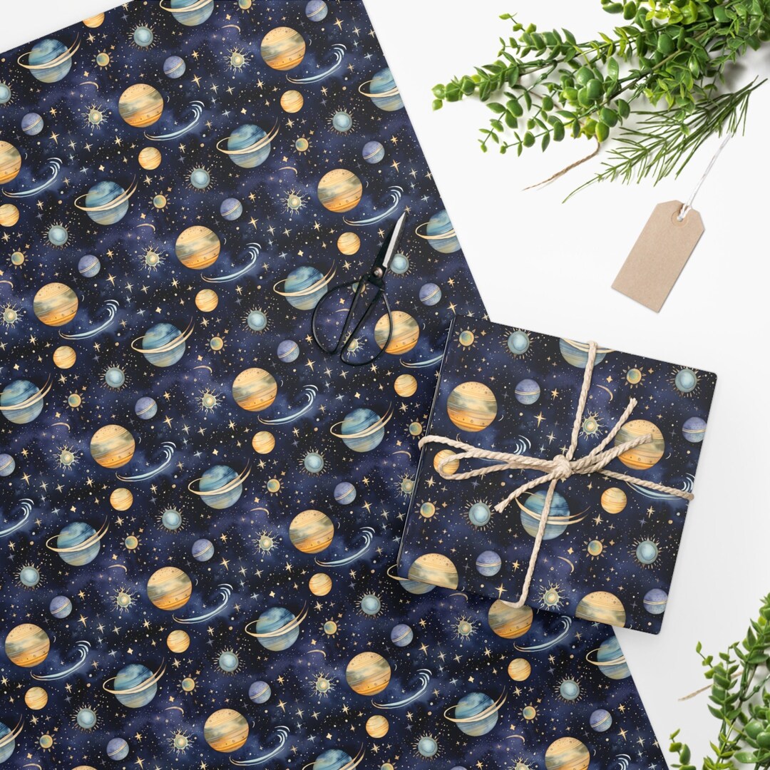 Celestial Wrapping Paper Moon and Stars Gift Wrap Astrology Gift