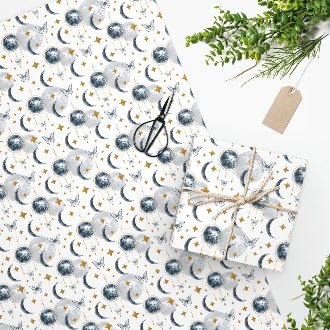 Mystical Moon Wrapping Paper Witchy Gift Wrap All Occasion Gift Wrap ...