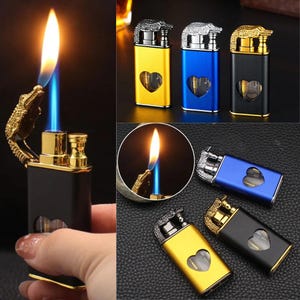 2 Pack Magic Crocodile Lighters with Heart Shaped Fuel Window | Unique Souvenir Gift