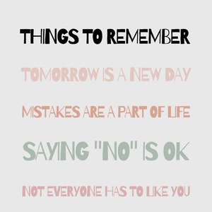 Things To Remember