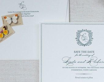 Letterpress Save the Date Invitation - Traditional Classic