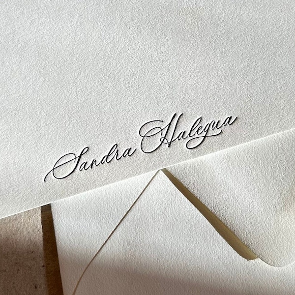 Custom Stationery Cards w/ Envelopes | Personalized Letterpress | Notecards | Couples Stationery | Wedding Gift | Business