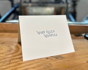 Custom Letterpress Stationery Cards | Personalized Cotton Notecards