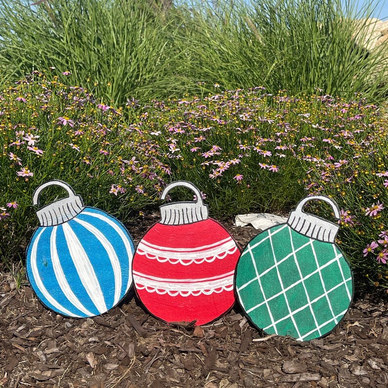 Outdoor Christmas Ornament Cutout Decorations/ 10 Pack Etsy Canada