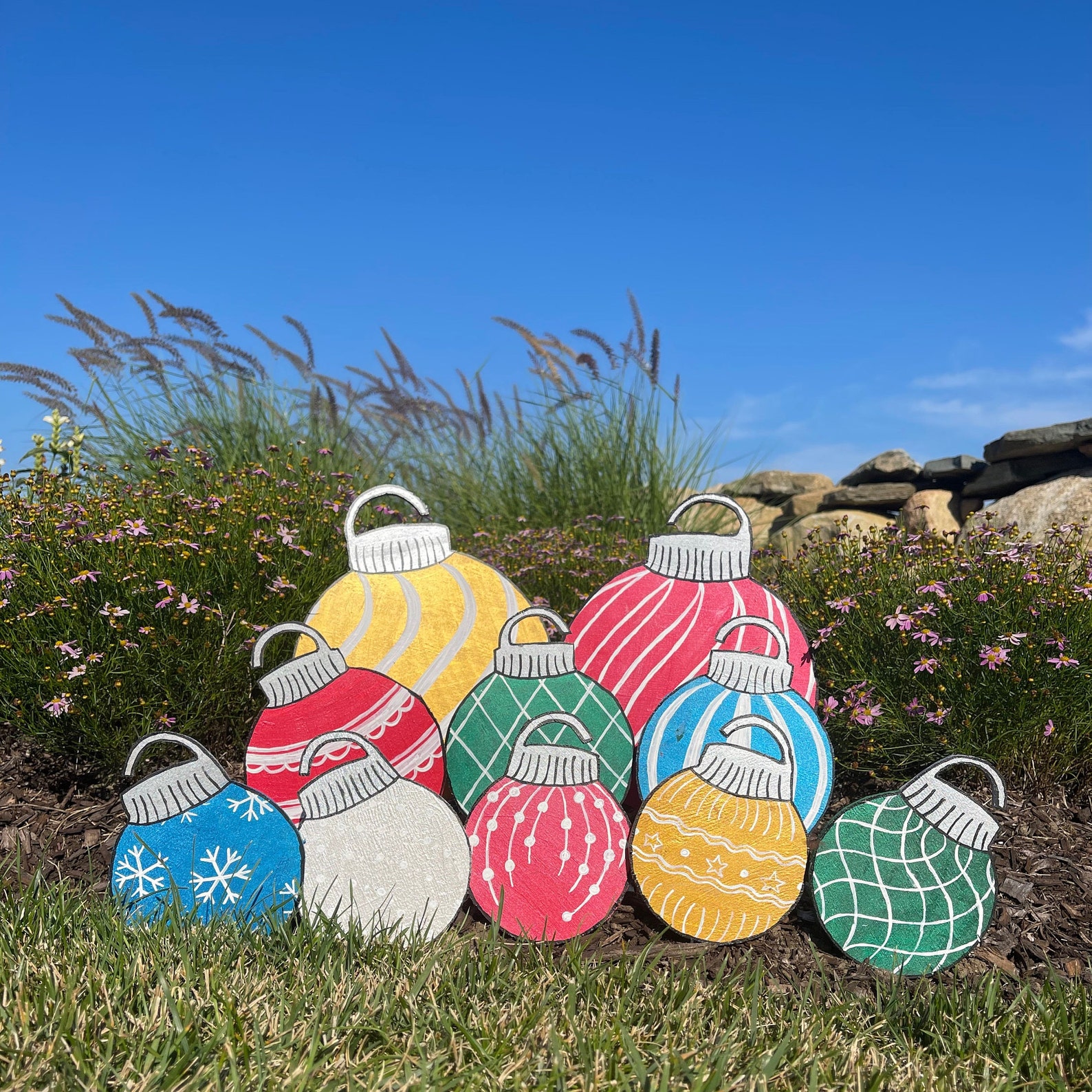 Outdoor Christmas Ornament Cutout Decorations/ 10 Pack Etsy Canada