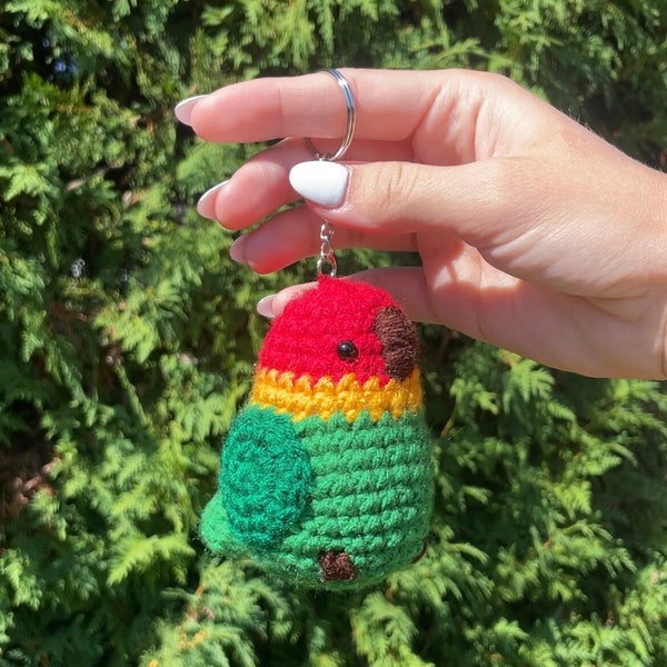 Crochet Bird | Parakeet Keychain | Handmade Parrot Keychain