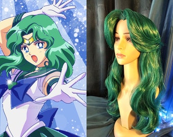 Sailor Neptune cosplay wig made to order