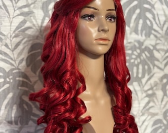 Princess Ariel Inspired Red Curly Lace-Front Wig