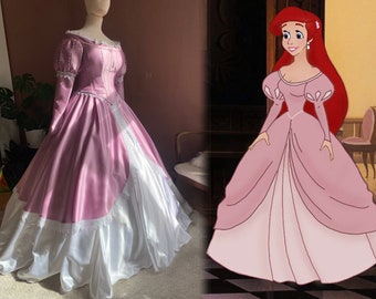 Ariel Disney Inspired Dress - Ariel's Pink and White Dress