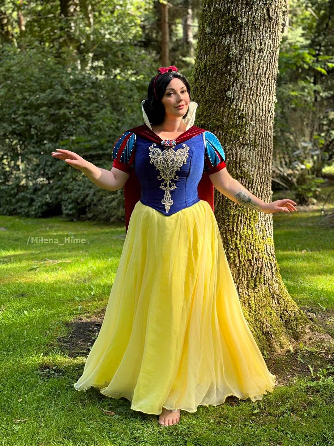 Embroidered Snow White Cosplay Dress: Velvet Cape - Etsy