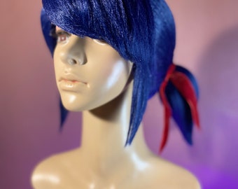 Dark blue 2 ponytails cosplay wig made to order