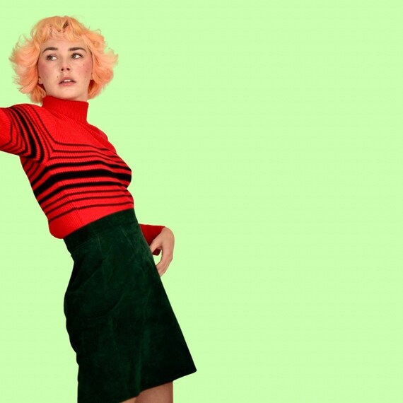 Vintage Suede Patchwork Mini Skirt (M)