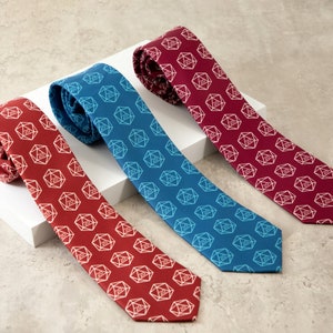 D20 Dice Tie D&D Dungeons and Dragons Necktie Nerdy Geek Tie Gift