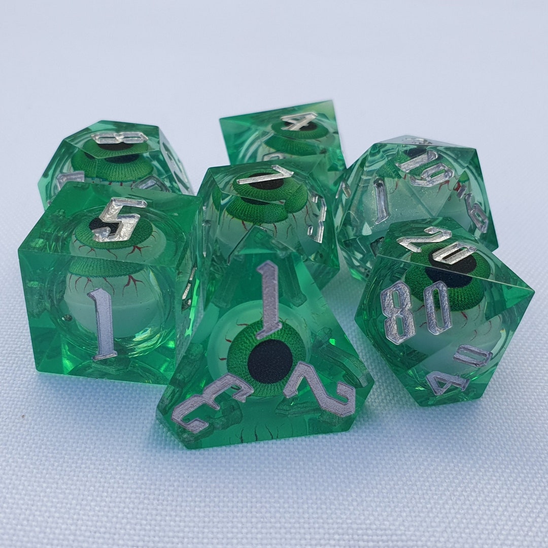 Eyeball Rolling Green DND Dice Set Etsy