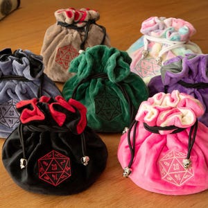 Super Soft Dice Bags Holds 30 D&D Die Sets for TTRPGs