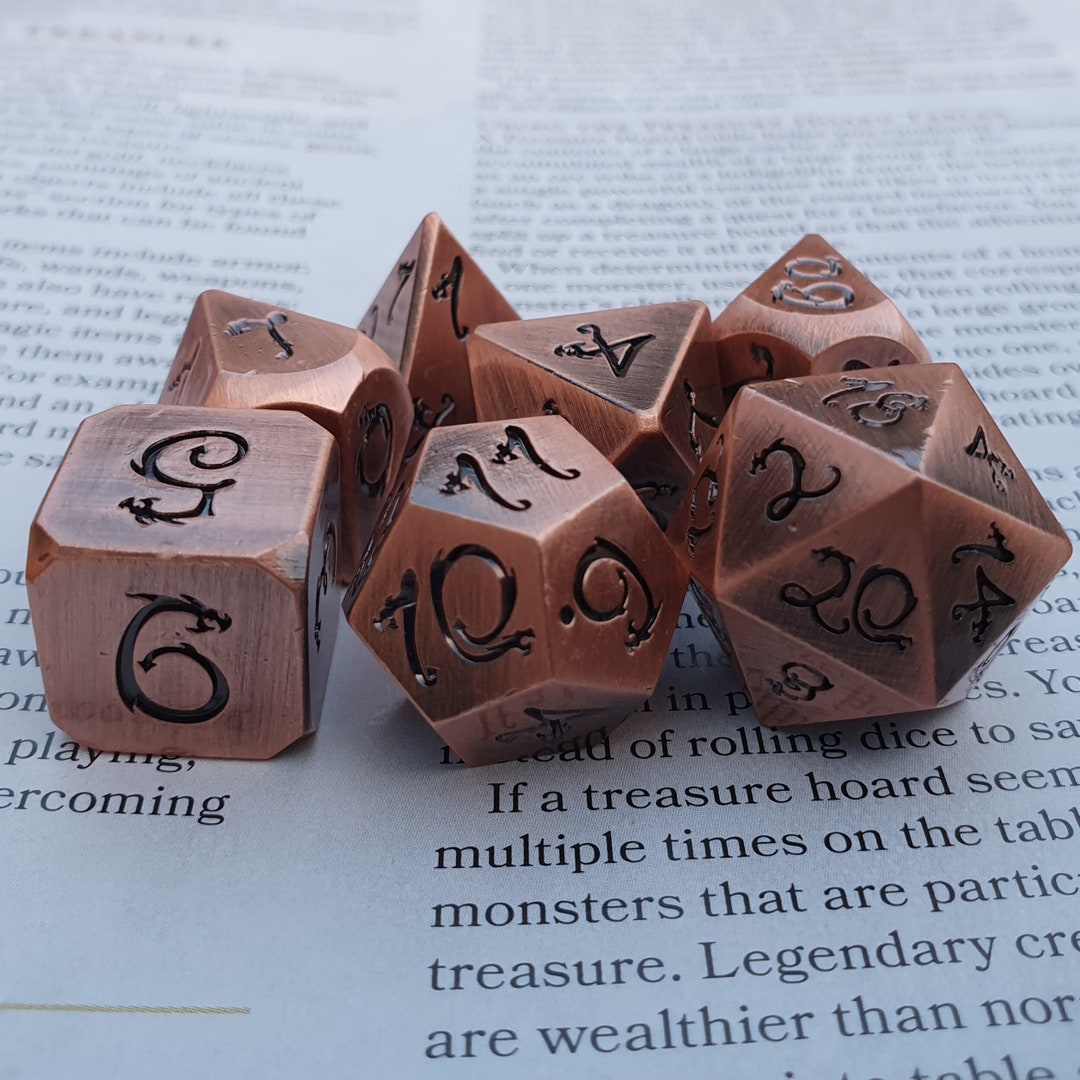 Copper Dragon Wyrmling DND Dice Set Etsy